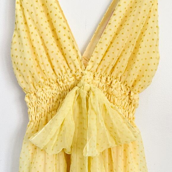 Traffic People Sleeveless Heart Mini Dress Yellow Size S - Picture 4 of 9